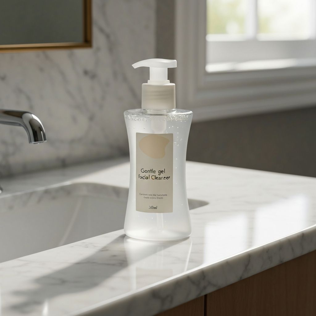 Limpiador gel suave para el rostro en botella
